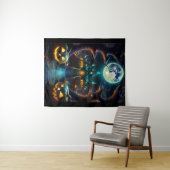 Spooky Halloween Haunted House Wandkleed (In Situ (horizontaal))