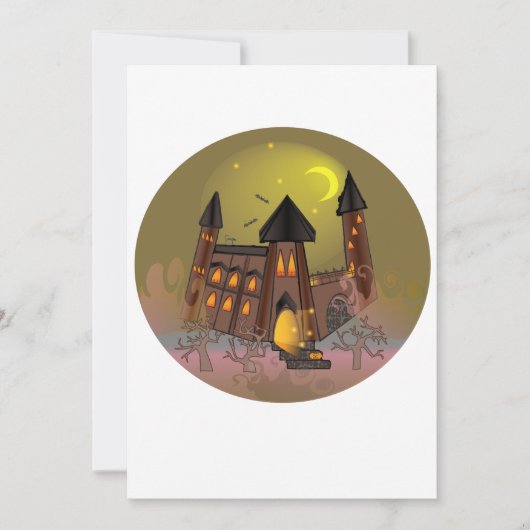 Spooky Halloween heksenhuis en vampieren kasteel Kaart (Voorkant)