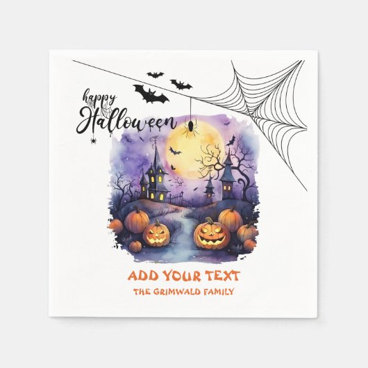 Spooky Halloween House Paper servetten (Voorkant)