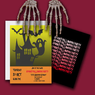 Spooky Halloween Huis Party Uitnodiging