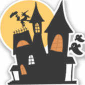 Spooky Halloween huis Sticker (Voorkant)