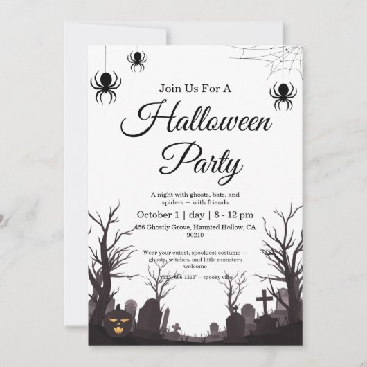 Spooky Halloween Invitation Kaart (Voorkant)