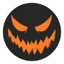 Spooky Halloween Jack-O'-lantaarn Gezicht Sticker