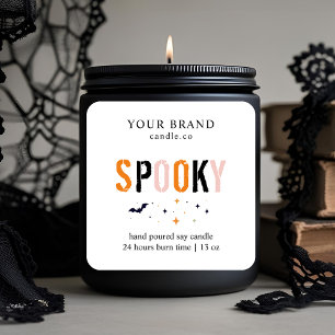 Spooky Halloween kaars label Moderne minimalist