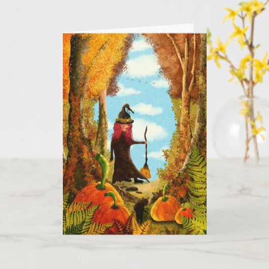 Spooky Halloween Kaart (Gele Bloem)