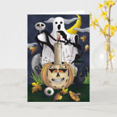Spooky Halloween Kaart (Gele Bloem)