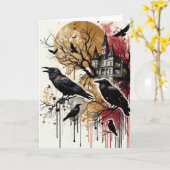 Spooky Halloween Kaart (Gele Bloem)