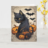 Spooky Halloween-kaart Kaart (Gele Bloem)