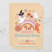 Spooky Halloween Kinder jaren 70 Retro Kaart (Voorkant / Achterkant)