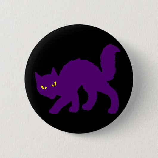 Spooky Halloween Kitty Cat Scary Evil Ronde Button 5,7 Cm (Voorkant)