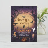 Spooky Halloween kostuum feest Kaart (Staand voorkant)