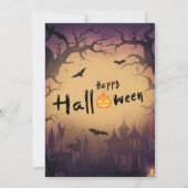 Spooky Halloween kostuum feest Kaart (Achterkant)