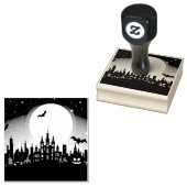 Spooky Halloween Landscape Ink Stamp Rubberstempel (Gestempeld)
