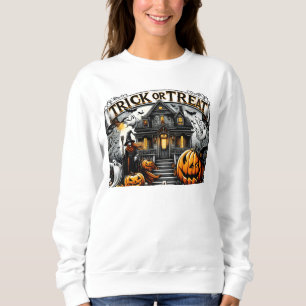Spooky Halloween met geesten en pompoenen Trui