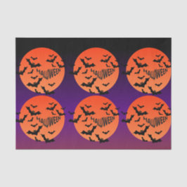 Spooky Halloween Moon & Bats Tissue Paper Tissuepapier