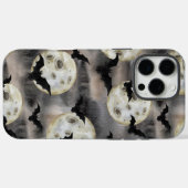 Spooky Halloween Moon en Bats Waterverf Case-Mate iPhone Case (Achterkant (horizontaal))