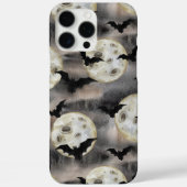 Spooky Halloween Moon en Bats Waterverf Case-Mate iPhone Case (Achterkant)