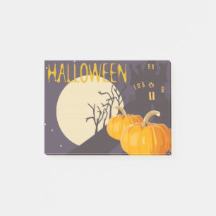  Spooky Halloween Moon en Pumpkin bij nacht Post-it® Notes