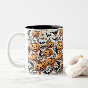 Spooky Halloween naadloos patroon Tweekleurige Koffiemok