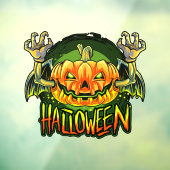 Spooky Halloween Neon Bat Pumpkin Raamsticker (Vel 3)