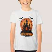 Spooky Halloween Night Design Tri-Blend Shirt (Voorkant)