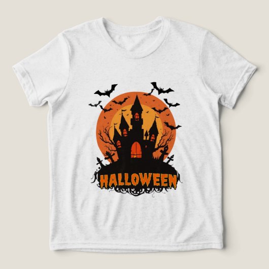 Spooky Halloween Night Design Tri-Blend Shirt (Design voorkant)