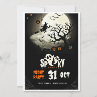 Spooky Halloween Night Party Flyer Kaart