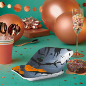 Spooky Halloween Night Scene Papieren Bordje