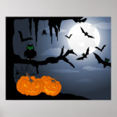 Spooky Halloween Night Scene Poster (Voorkant)