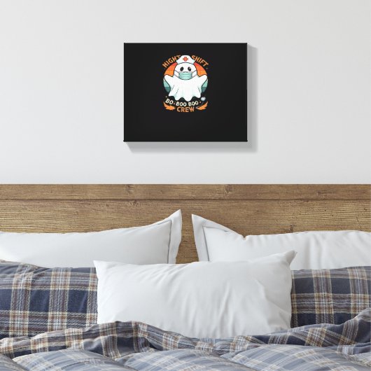 Spooky Halloween Nurse Funny Ghost Kostuum Boo Boo Canvas Afdruk (Insitu (Slaapkamer))