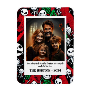 Spooky Halloween ontmoet Christmas Photo Briefkaar Magneet