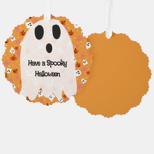 Spooky Halloween  Ornament Kaart (Voorkant / Achterkant)