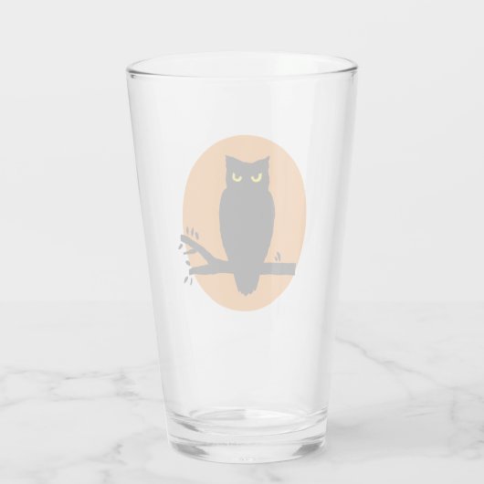 Spooky Halloween Owl Glas (Achterkant)