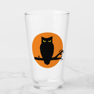 Spooky Halloween Owl Glas
