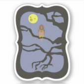 Spooky Halloween Owl Sticker (Voorkant)