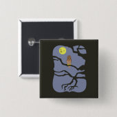 Spooky Halloween Owl Vierkante Button 5,1 Cm (Voorkant /achterkant)