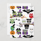 Spooky Halloween Owls Briefkaart (Voorkant / Achterkant)