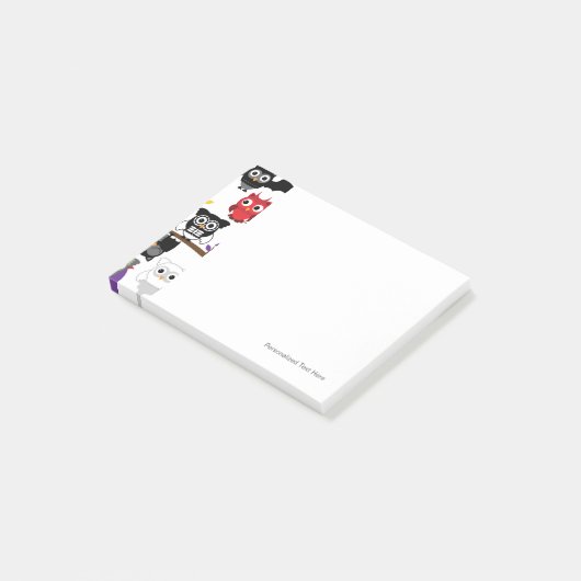 Spooky Halloween Owls Post-it® Notes (Schuin)