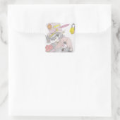 Spooky Halloween Paar Vierkante Sticker (Tas)