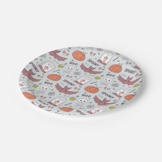 Spooky Halloween Papieren Bordje (Gekanteld)