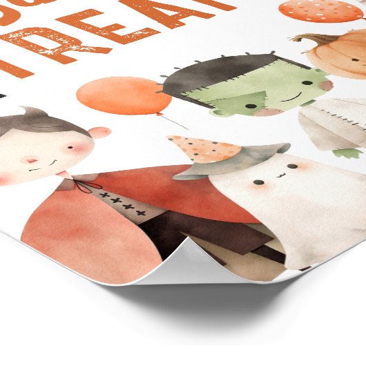 Spooky Halloween Party Geen Tricks Gewoon Treats S Poster (Hoek)