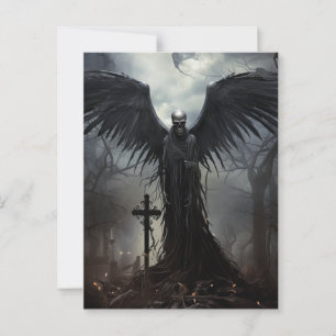 Spooky Halloween Party Gothic Skeleton Graveyard Briefkaart