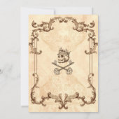 Spooky  Halloween Party Gothic Skull Kaart (Achterkant)