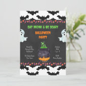 Spooky Halloween Party Invitation Kaart (Staand voorkant)