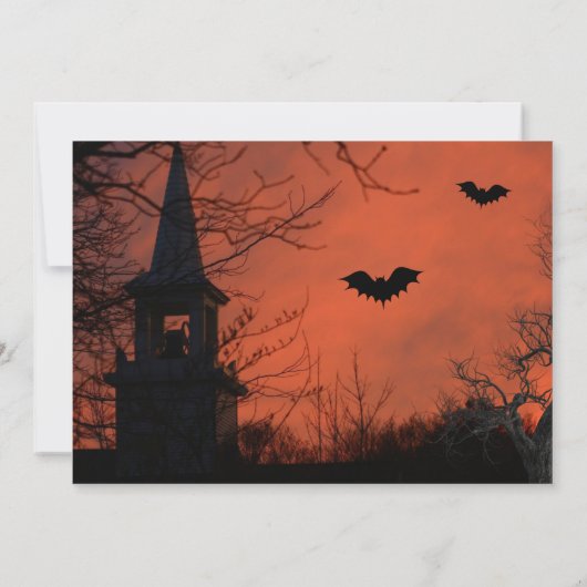 Spooky Halloween Party Invitation Kaart (Achterkant)