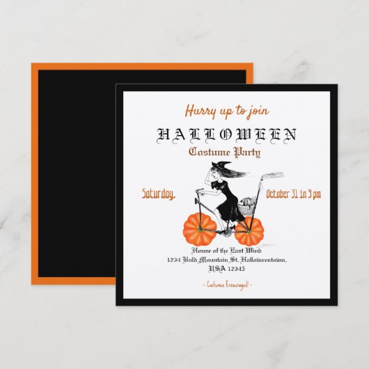Spooky Halloween Party Invitation Kaart (Voorkant / Achterkant)