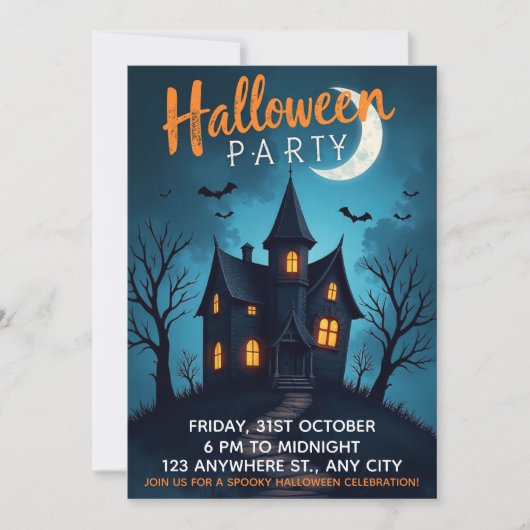 Spooky Halloween Party Invitation Kaart (Voorkant)
