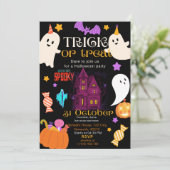Spooky Halloween Party Invitation Kaart (Staand voorkant)
