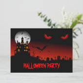 Spooky Halloween Party Invitation Kaart (Staand voorkant)