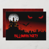 Spooky Halloween Party Invitation Kaart (Voorkant / Achterkant)